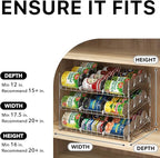 Simple Houseware Stackable Can Organizer Rack for Pantry/Cabinet – 11.5" D x 17" W x 13.75" H, Holds 36 Cans, 3-Tier Can Food Storage Dispenser, Chrome