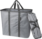 CleverMade Collapsible Laundry Caddy - Gray Charcoal 2-Pack 64L - Foldable Storage Organization Container for Clothes Laundry Room Storage Solution