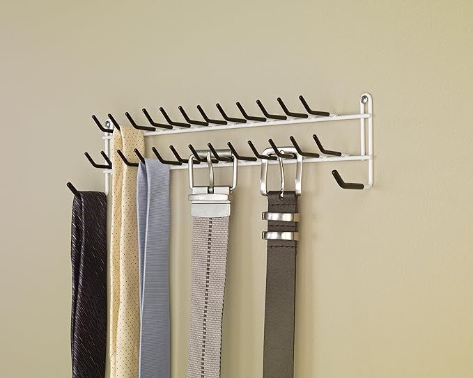 ClosetMaid Epoxy coated steel 8051 Tie and Belt Rack, White, 3.5