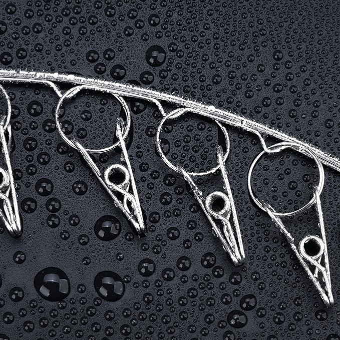 Toplife Clothes Hanger with 10 Clips, Stainless Steel, Windproof, for Drying Socks, Bras, Underwears, Baby Clothes, Hats, Scarfs, Towels, Pants and Gloves, Set of 4 (Outdoors)