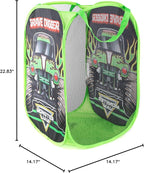 Jay Franco Monster Jam Grave Digger Pop Up Hamper - Mesh Laundry Basket/Bag with Durable Handles