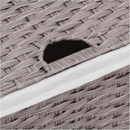 Seville Classics Premium Handwoven Portable Laundry Bin Basket with Carrying Handles, Household Storage for Clothes, Linens, Sheets, Gray, Rectangular Hamper