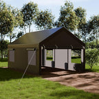 Shintenchi Carport 10' x 20' Heavy Duty Portable Garage, Carport Canopy with Side-Opening Door & Roll-Up Windows, Car Canopy for Truck,Car,Grey