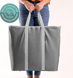 CleverMade Collapsible Laundry Caddy – Foldable Laundry Hamper & Tote, XXL 64L Pop-Up Laundry Basket with Handles, Space-Saving Laundry Organizer for Home & Travel, 2 Pack - Charcoal Gray