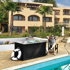 YITAHOME 230 Gallon Large Deck Box with Divider & Side Handles, Outdoor Double-Wall Storage for Patio Furniture Cushions, Garden Pool Accessories, Water Resistant & Lockable