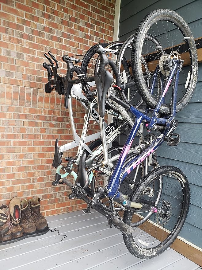 StoreYourBoard Bike Storage Rack, 4 Bike Racks for Garage, Solid Steel Extra Heavy Duty BLAT Bike Rack - Garage Wall Mounted Bicycle Storage, Up to 200lbs, 32-inch