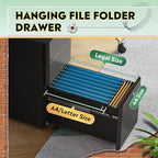 DEVAISE 3-Drawer Slim File Cabinet, Small Mobile Filing Cainet with Lock for Home Office, Fits Letter/Legal/A4 Size, 11.8 x 17.7 x 23.2 Inches (Pre-Assembled, Black)
