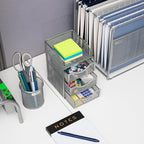 Mind Reader Desktop Accessory Storage, Paper Binder Clip Basket, Workspace, Office, Metal Mesh, 4.75"L x 5"W x 8"H, Silver