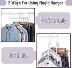 Mr. Pen- Space Saving Hangers for Clothes, 16 pcs, White, Plastic Multi Clothes Hangers Space Saving, 5 Slots, 360° Rotating Hooks