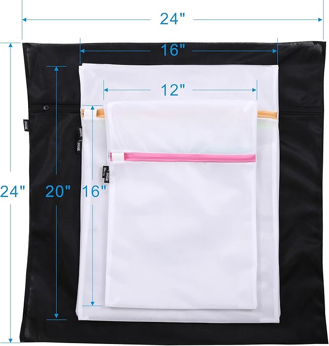 BAGAIL Laundry Bags Mesh Wash Bag for Intimates Lingerie and Delicates, 5Pcs (1XL,2L,2M)