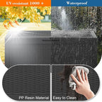 KAMABOKO 101 Gallon Waterproof Large Resin Deck Box, Lockable Large Outdoor Storage Boxes Indoor Outdoor Storage Container for Patio Cushions, Gardening Tools, Pool Supplies, Black