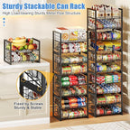 X-cosrack 2-Tier Stackable Can Organizer for Pantry, 3 Packs Adjustable Pantry Organizer Storage for Canned Food Goods Soda, Sturdy Canning Rack Can Dispener Storage Holder for Pantry Kitchen, Black