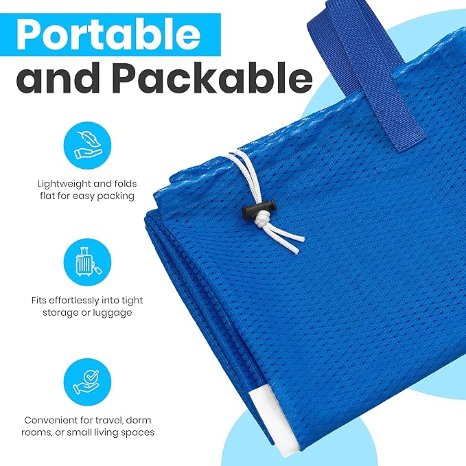 Handy Laundry Mesh Laundry Bags 2-Pack – Extra Large, Heavy Duty, Machine Washable with Handles and Shoulder Strap for College Dorm, Travel, Bedding, Clothes Storage, Blue