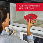 Rubbermaid 16-Piece BPA-Free Plastic Food Storage Set, Red Vented Lids - Microwave, Dishwasher Safe: Perfect for Meal Prep, Leftovers, and Kitchen Organization