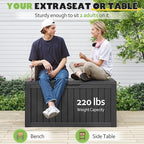 Outdoor Storage Box, Resin Deck Boxes Indoor and outdoor, Waterproof Storage Box Lockable Lid (Black, 75 Gallon)