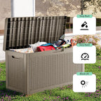60 Gallon Deck Box,Waterproof Resin Outdoor Storage Box for Patio Furniture,Outdoor Cushions,Garden Tools and Pool Supplies,Weatherproof(Grey,60Gallon)