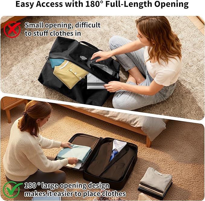 Eulant Reusable Compression Packing Cubes With Pump for Men/Women Business Travel,Professional IPX8 Vacuum Bags for Packing Organizers,Packing Cubes for 20inch Suitcases Luggage for Business(No Pump)