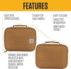 Carhartt Insulated Lunch Cooler For Men and Women, Fully Insulated Lunch Pale for Everyday Use, 4 Can (Brown)