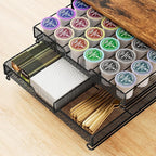 Coffee Bar Station Organizer, 4 Tier K Cup Organizer Mug Holder with 12 Hooks, Coffee Pod Holder, Multifunctional Countertop Organizer for Kitchen