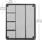 Amazon Basics Metal Mesh Desk Organizer with 6 Compartments, Anti-Slip Pen Holder Storage Tray for Office Supplies and Home, Black
