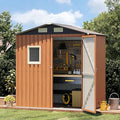 6x4 FT Outdoor Storage Shed, Garden Metal Shed with Floor Base & Window, Small Compact Tool Shed for Backyard, Patio & Lawn (6x4 FT & Base)