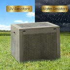 Outdoor Storage Box, Resin Deck Boxes Indoor and outdoor, Waterproof Storage Box Lockable Lid (Black, 35 Gallon)