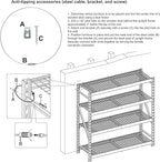 Amazon Basics 5-Tier Medium Duty Garage Shelving Unit, Sturdy Adjustable Storage Shelves, Easy to Assemble, 48" x 18" x 72", Aluminum