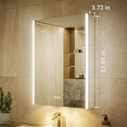 Side Mirrored Kits, 4'' W x 32'' H Decorative Side Mirrors Set of 2 for 32-Inch-Height Acrylic Smart Lighted Mirror Cabinet Surface-Mounting-Use Only (for Model-Aura)