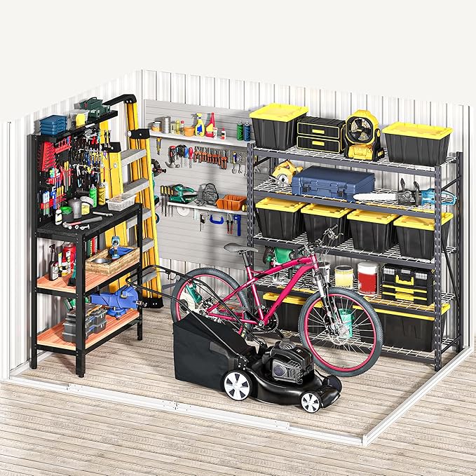 DWVO 7'x5' Large Metal Outdoor Storage Shed, Heavy Duty Tool Storage Sheds for Backyard Patio Lawn - Ideal for Bicycles, Garden Tools, and Lawn Equipment, Easy-to-Assemble, Dark Gray
