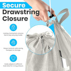Large Mesh Laundry Bags - Heavy Duty with Handles & Drawstring - Machine Washable Net Laundry Sacks for College Dorm, Camp, Travel, Bedding & Clothes Storage (Grey)