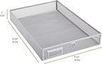 Annova Desk Organizer Wire Mesh 3 Tier Sliding Drawers Paper Sorter/Multifunctional/Premium Solid Construction for Letters, Documents, Mail, Files, Paper, Kids' Art Supplies (Silver)