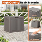 Outdoor Storage Box, Resin Deck Boxes Indoor and outdoor, Waterproof Storage Box Lockable Lid (Grey,32 Gallon)