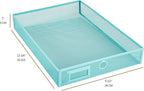 Annova Desk Organizer Wire Mesh 3 Tier Sliding Drawers Paper Sorter/Multifunctional/Premium Solid Construction for Letters, Documents, Mail, Files, Paper, Kids' Art Supplies (Turquoise)