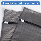 3Pcs 12 x 16 Inches Laundry Bags for Delicates, Durable Honeycomb Mesh Laundry Bags, Sturdy Zipper Laundry Bag for Lingerie, Clothes, Shoes, Socks, Gray
