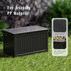DRATO 280 Gallon Deck Box, Outdoor Large Waterproof Resin Storage Box with Lockable Lid for Patio Cushions, Gardening Tools（Black，280 Gallon）