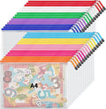 JARLINK A4 Letter Size 30 Pack 10 Colors Zipper Mesh Document Pouch, Mesh Bags for Board Games & Puzzles, Waterproof Document Zipper Pouches for Office School Supplies, Toys, Cosmetics Travel Storage