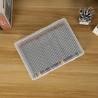 BTSKY Clear Plastic Storage Box with Flap Lid, Multipurpose Craft Organizers and Storage Box Art Supply Storage Organizer Plastic Sewing Box for Beads Pencils Notebooks, 2 Pack Medium