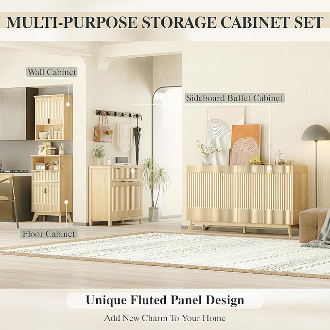 FLOWBACK Bathroom Wall Cabinet Over The Toilet Storage, 23.5×31.4 Inch Wall Mounted Medicine Cabinet with Adjustable Shelf and Door, Natural Wood Storage Cabinet for Laundry Room, Bedroom Kitchen