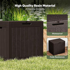 NEWBULIG 31 Gallon Deck Box, Weatherproof Resin Lockable Outdoor Storage for Secure Package Deliveries and Indoor Storage in Garden or Patio, Backyard