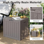 31 Gallon Outdoor Storage Box, Resin Deck Boxes Outdoor Waterproof For Patio Furniture, Garden Tools, Pool Supplies, Lockable And UV Resistant (Striped Gray)