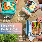 Bentgo Chill Max Leak-Proof XL Lunch Box - Included Ice Pack Keeps Food Cold; 5-Cup Capacity for Adults & Ages 8+, 3 or 4 Compartment Bento Box, BPA-Free, Dishwasher Safe (Lavender & Peach Blossom)