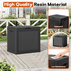 Outdoor Storage Box, Resin Deck Boxes Indoor and outdoor, Waterproof Storage Box Lockable Lid (Black,32 Gallon)
