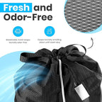 Handy Laundry Extra Large Mesh Laundry Bag with Handles & Shoulder Strap – Heavy Duty, Machine Washable, Breathable Net for Delicates, Bedding, Travel, College Dorm, Storage – Black