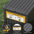 Package Delivery Box for Outside with Sign, 48 Gallon Storage with Lockable Secure, Large Double Wall Resin Outdoor Package Delivery Waterproof