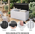 YITAHOME 120 Gallon Outdoor Storage Deck Box, Large Resin Patio Storage for Outdoor Pillows, Garden Tools, Waterproof, Lockable (Black&White)