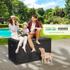 YITAHOME 230 Gallon Large Deck Box with Divider & Side Handles, Outdoor Double-Wall Storage for Patio Furniture Cushions, Garden Pool Accessories, Water Resistant & Lockable