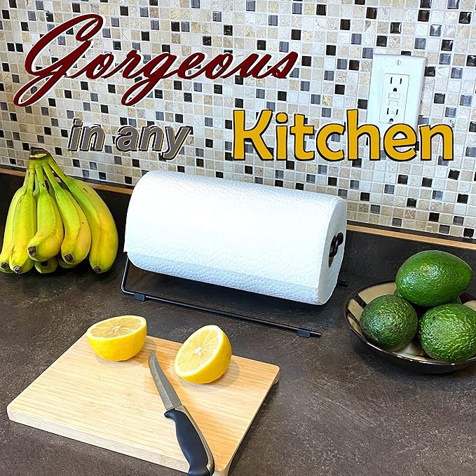 Horizontal Countertop Paper Towel Holder (Black)