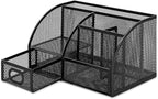 Amazon Basics Pen Holder and Desk Organizer, Office Supplies Storage Caddy, 9.1" x 5.9" x 5.5", Black