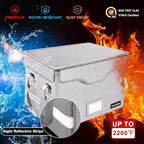 DocSafe Fireproof Document Box with Lock,File Storage Organizer with Pockets,Collapsible Portable File Box Home Office Safe Filing Cabinet with Handle for Hanging Letter/Legal Folders,Silver,2 Pack
