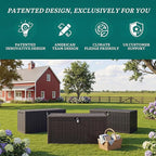 YITAHOME 110 Gallon Outdoor Deck Box, Waterproof Resin Storage Box with Lock, Lockable Patio Furniture Bin, 2-Person Bench Seating for Outdoor Cushions, Garden Tools & Sports/Pool Supplies, Dark Gray
